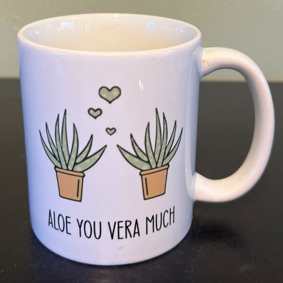 ALOE YOU VERA MUCH Plant Lover Ceramic Mug ~ Succulents ~ House Plants - Picture 4 of 10
